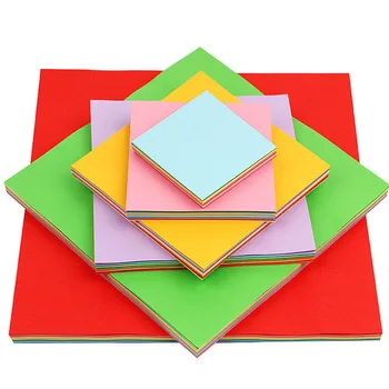 100шт Ръчно изработени Оригами Книга За Деца DIY 10 Цвята Сгъваема Хартия С Двойни Страни Занаят Албум За Изрезки Карта Многоцветен Квадратна Хартия