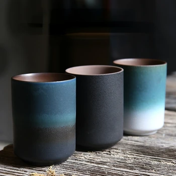 Груба керамика в японски стил е голяма чаша за вода майстор-чаша чаша вода чаена чаша ресторанная печка става просто преливане 0
