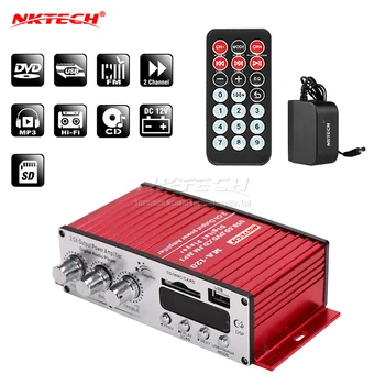 NKTECH MA-120 Авто Цифров аудио плейър Усилвател на Мощност МИНИ 2x20 W, Hi-Fi Стерео БАС SD, USB CD DVD MP3 FM Домашен Преглед на Аудио усилвател