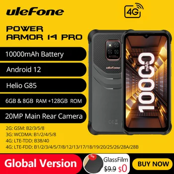 Здрав телефон Ulefone Power Armor 14 Pro 10000 ма Android 12 Мобилни телефони NFC Global 6 GB RAM И 128 GB ROM 2,4 г/5 G WLAN Смартфон
