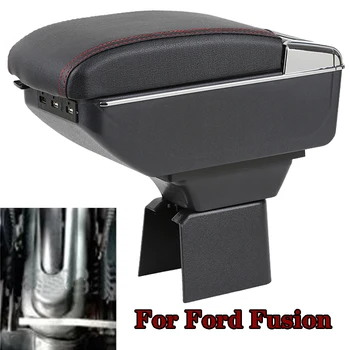 За Ford Fusion Подлакътник скоростна Дооснащение резервни части специален Автомобил Подлакътник на Централната кутия За съхранение на автомобилни аксесоари, Интериор с USB