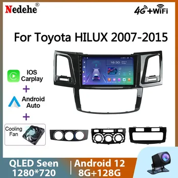 9 Инча Автомобилен Радиоприемник GPS 2 Din Android 12 За Toyota Fortuner HILUX 2007-2015 Мултимедиен Плейър Авто Стерео IPS Екран Carplay