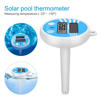 Плаващ Дигитален Термометър За Басейн, Открит Термометър За Басейн, Водоустойчиви LCD Дисплей СПА-Термометър Слънчев Термометър 0