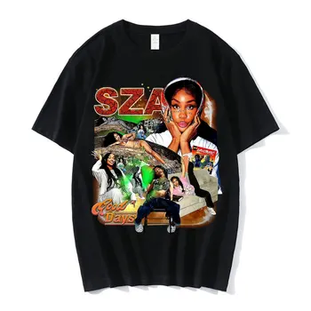 Sza Good Days Графична Тениска За Мъже И Жени В стил хип-хоп, Рапър от 90-те години, Реколта Тениска С Къс Ръкав, Летни Тениски на Улицата Дрехи Оверсайз