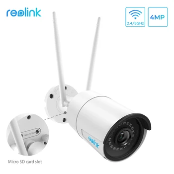 Reolink RLC-410W Двойна WiFi 2,4 G / 5G Външна камера за наблюдение onvif Откриване на човек/на колата HD IP камера Безжична камера за сигурност