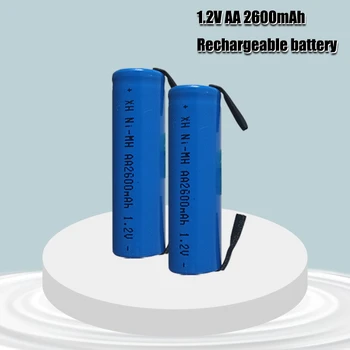 2020 Нов 1.2 AA батерия, 2600 mah 2A Ni-MH Ni MH клетки син корпус с раздели игли за Philips, Braun самобръсначка инструмент четка