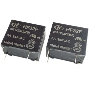 HF32F 005-HS3; HF32F 012-HLQ3 (101); HF32F 024-HLQ3; (32F-1A-5V/12V/24V-5A/8A) Реле 4 контакти