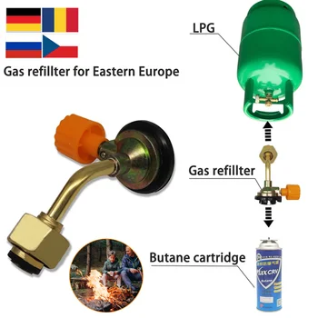 Кассетный клапан за презареждане на бутан Директна връзка Вградени Адаптери за изпомпване на газ бутилката Вентили за изпомпване на дълги цилиндри