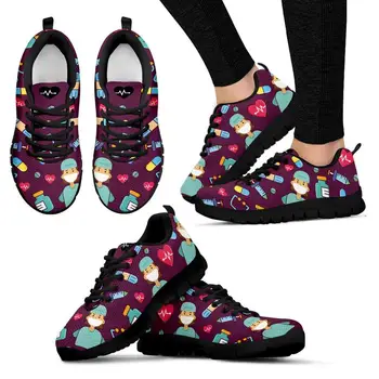 Спасителни Дамски маратонки на mariya doctor, Дамски Ежедневни Пролетно-есенни Удобни Мрежести Обувки на плоска подметка за Хранене Момичета