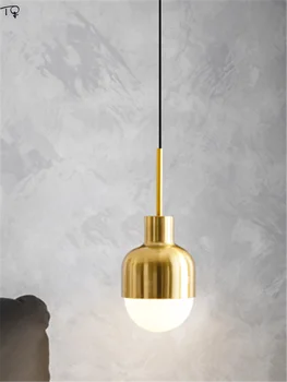 Скандинавските Луксозни Дизайнерски Нощни Висящи Лампи Led E27 Златен Блясък Прости Модерни Осветителни Тела Начало Декор Нощна Лампа За Спални