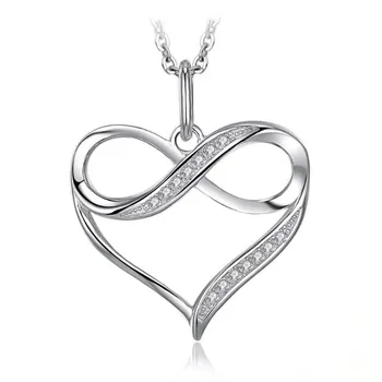 Луксозни Дизайнерски Бижута Сърцето на Безкрайността Колие за Жени Просто Сърцето Подарък Медальон Сватбена Колие Подарък за Деня На Майката Колие