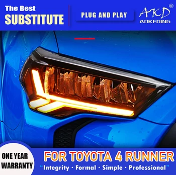АКД Фар за Toyota 4Runner Led Светлини 2013-2019 Фарове 4Runner DRL Поворотник Светлини Ангелски Очи Обектива на Проектора