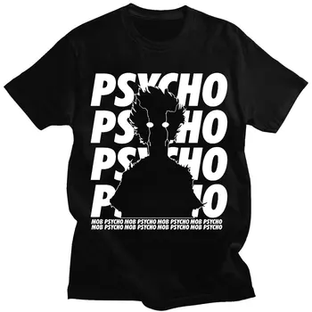 Mob Psycho 100 Тениски Аниме Кагеяма Шигео Принт Градинска Мъжки Дамски Ежедневни Модна Тениска От Чист Памук Оверсайз Тениски, Потници