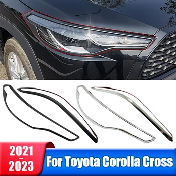 Делото Пред Фаровете на Колата За Toyota Corolla Cross XG10 2021 2022 2023 Хибриден Главоболие Фенер За Вежди Рамка на Кутията Аксесоари