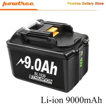 Powtree BL1860 Акумулаторна Батерия 18 9000 mah Литиево-йонна за Makita Батерия BL1840 BL1850 BL1830 BL1860B 9.0 Ah Батерия за електрически инструменти