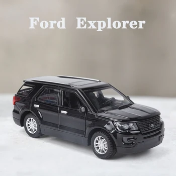 Нов 1:36 Ford Explorer Сплав Модел Автомобил Звук и светлина Леене под налягане и Играчки Коли Играчки на пишеща Машина Дете За Деца за Събиране на Подаръци