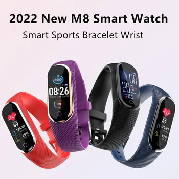 2022 Новите Смарт Часовници M8 Спортни Фитнес Часовници Мъжки Дамски Смарт Гривна Bluetooth Крачкомер Сърдечната Честота Кислород Часовници за кръв 0