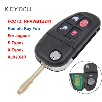 Keyecu дистанционно Управление на Автомобилния Ключодържател 4 Бутона 315 Mhz/433 Mhz 4D60 за Jaguar X S type XJ8 XJR NHVWB1U241, CWTWB1U243