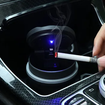 Автомобилна Пепелник За съхранение на Бездымная Чаша с Led Подсветка Авто Аксесоари За всички серии на Audi Q3 Q5 SQ5 Q7 A1 A3 S3 A4 A4L A6L A7 S6 S7