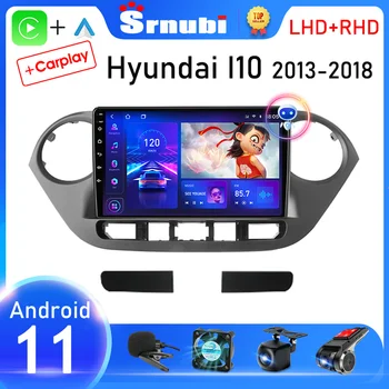 Srnubi 2 Din Android 11 Автомобилен Радиоприемник за Hyundai I10 2013-2018 Мултимедиен Плеър 2Din GPS Навигация Carplay Стерео DVD Главното устройство