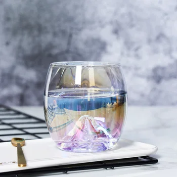 Творчески дъгата стъклена купа сълза кристална купа домакински цветни персонализирана чаша вода Япония чист червен океан чаша вино Айсберг Купа 0