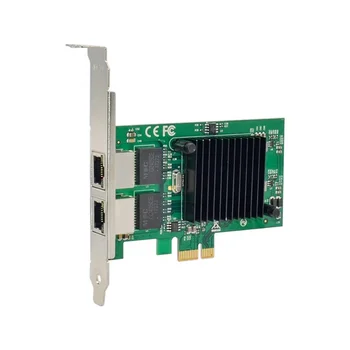PCI-E X1 слот За Gigabit Ethernet електрически порт мрежова карта на 1000 М PCIe двоен електрически порт RJ-45 82575EB чипсет 2 порта за lan карта