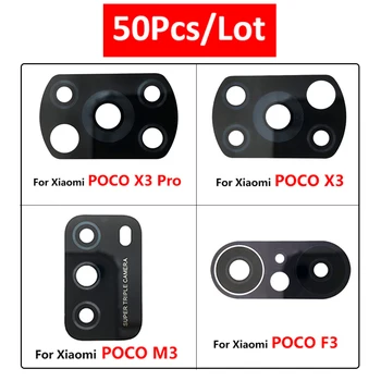 50 бр., 100% Оригинален Стъклен капак на обектива на задната камера с лепило За Xiaomi Poco X3 NFC X3 GT X4 M4 Poco Pro M3 Poco F3 F4 5G