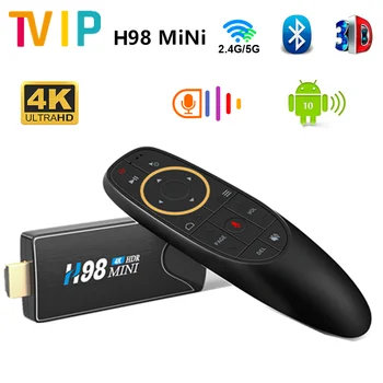 4K TV Stick H98 MINI Smart TV Box Android 10 2G 16G H313 Quad-core 2,4 G / 5,8 G WIFI BT дистанционно управление на Android TV Stick Google Play Store