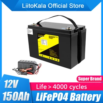 12V 150Ah LiFePO4 Батерии BMS Литиеви Захранващи Батерии 4000 Цикъла За 12,8 V RV Кемперов количката Офроуд Автономен Слънчев Вятър