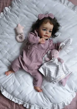 Популярната 60 СМ Мека Силиконова Възстановената Кукла за най-Малките Момичета, 3D Боя с Видими Венами, Истински Приятен На Допир Подарък За Новородено Бебе За Рожден Ден