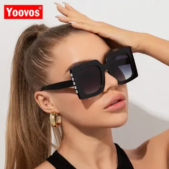 Yoovos Луксозни Дамски Слънчеви Очила 2022 Реколта Маркови Дизайнерски Очила Мъжки Квадратни Огледални Очила Дамски Ретро Gafas De Sol Mujer