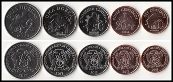 Сао Томе и Принсипи 5 бр. Комплект Монети Африка Нова Оригиналната Монета Unc Колекционерско Издание Вече Рядко Незабравим 2017