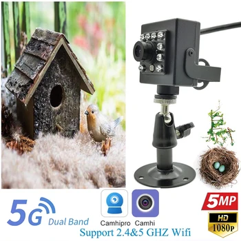 5G Двойна WiFi 2,4 G HD WiFi 1080P Мини Мрежа Инфрачервено Нощно Виждане Аудио Домашна Камера за наблюдение На Птици На vif TF Слот За карта