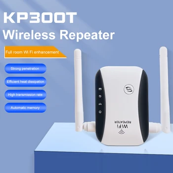 Безжичен Wi-Fi Ретранслатор 300 Mbps Мрежова Удължител Рутер с 2 Външни Антени с висок коефициент на усилване на Сигнал за Домашно Long Range Extender