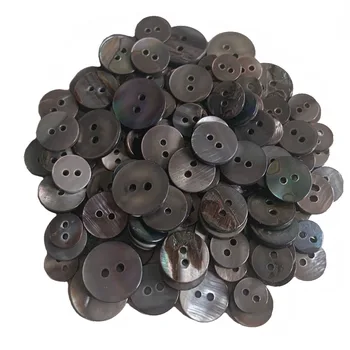 9 мм-15 мм Копчета от естествена Обвивка За Дрехи, Черни Pearlescent Кръгли Копчета с 2 дупки, Копчета за Бродерия, Детски Шевни Аксесоари