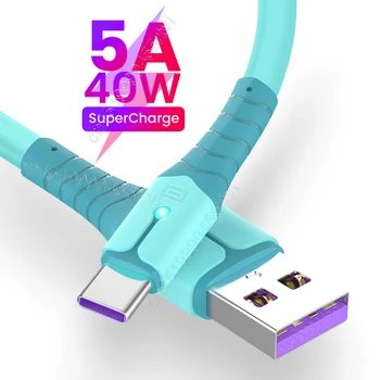 Кабел USB Type C 5A Бързо Зареждане C USB Кабел за Huawei Кабел за Данни, Зарядно Устройство, USB Type C Кабел За Честта Xiaomi POCO X3 M3 1/2 м