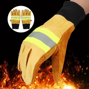 Работни ръкавици за Заваряване Ръкавици Защитни Ръкавици със защита от чифт Чифт Ръкавици от Телешка Кожа Огнеупорни Топлоустойчива Предпазни Работни Ръкавици