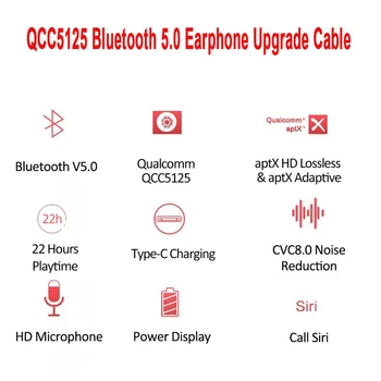 НОВИЯТ чип Qualcomm QCC5125 За MMCX 0,78 2PIN QDC ZSN IE80 A2DC Bluetooth 5,0 Кабел за обновяване на слушалки aptX-HD aptX Адаптивен AAC 2