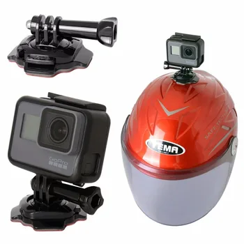 5в1 360 Градуса Екшън-камера за Каска Управляемият Лепкава Планина за GoPro Hero 7 6 5 Монтиране на каска за Sony AS300R FD-X3000 SJCAM 4