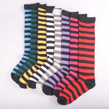 Жени, Момичета Цветни Райета Печат Чорапогащи Високи Чорапи Тръба Чорапи за Коледа, Хелоуин Cosplay Костюм Аксесоари 4