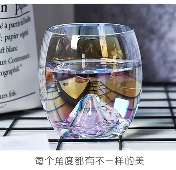 Творчески дъгата стъклена купа сълза кристална купа домакински цветни персонализирана чаша вода Япония чист червен океан чаша вино Айсберг Купа 5